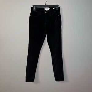 Frame denim velvet black jeans 25 le high skinny